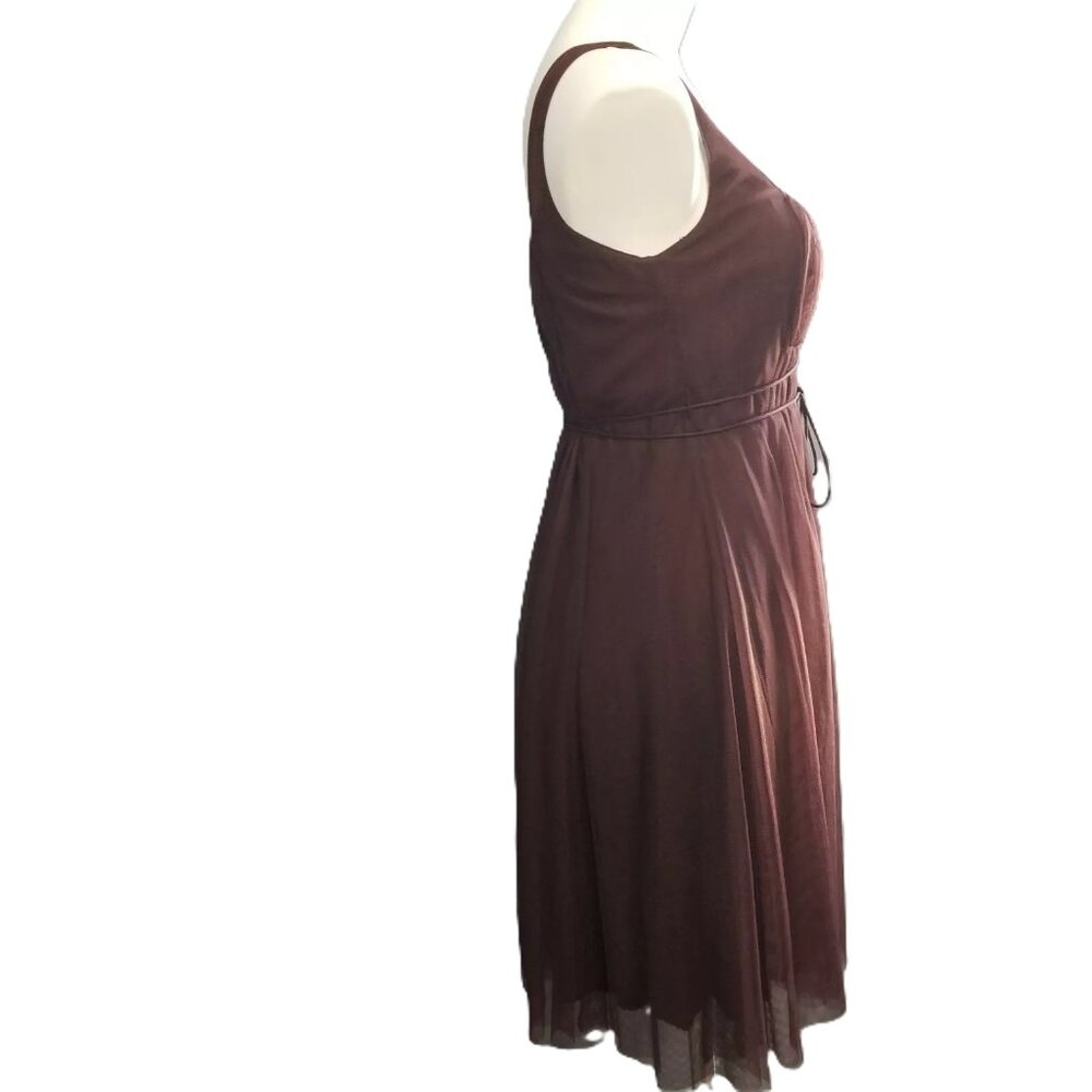 Anthropologie Moulinette Soeurs Brown Tulle Pleated Sleeveless Dress Size 12 NWT - Picture 8 of 13